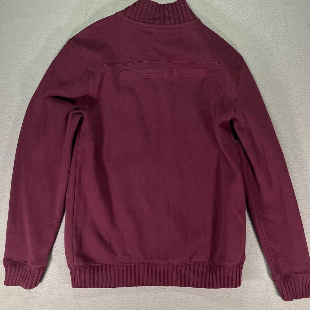 Calvin‎ Klein Bomber Jacket Womens Medium Burgundy Full Zip Rib Knit NWT - Picture 2 of 8